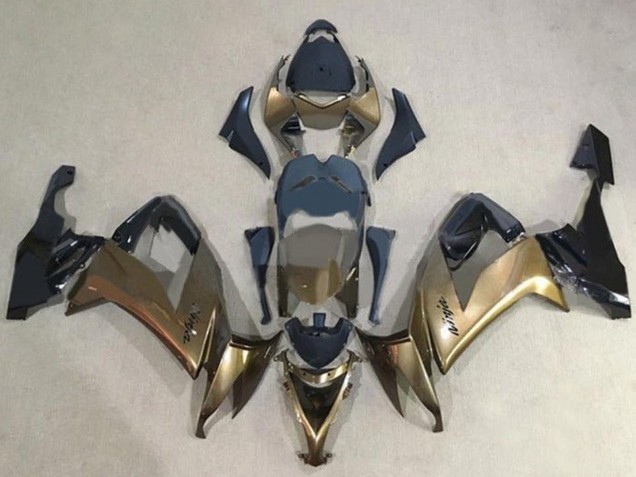 Kawasaki ZX10R Motorrad Verkleidung 2008-2010 - Dunkel Gold Schwarz