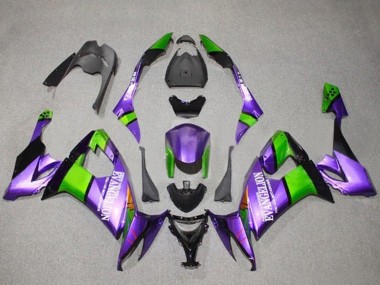 Kawasaki ZX10R Motorrad Verkleidung 2008-2010 - Lila Grun Schwarz Evangelion