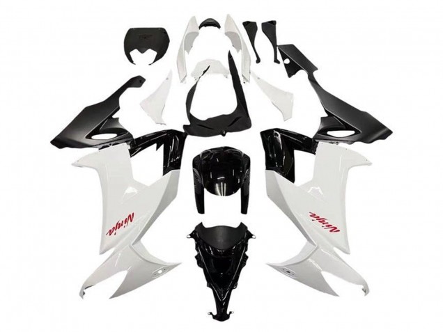 Kawasaki ZX10R Motorrad Verkleidung 2008-2010 - Weiss Schwarz Rot Aufkleber