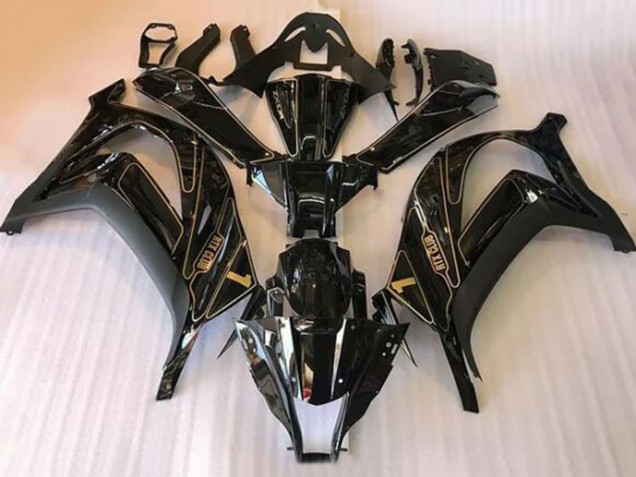 Kawasaki ZX10R Motorrad Verkleidung 2016-2020 - Glanzendes Schwarz Gold