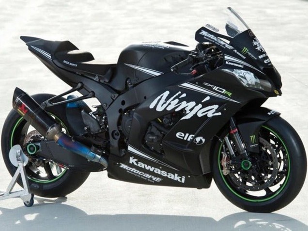 Kawasaki ZX10R Motorrad Verkleidung 2016-2020 - Matt Schwarz Weiss Elf Ninja