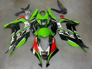 Kawasaki ZX10R Motorrad Verkleidung 2016-2020 - Grun Schwarz Rot Weiss Elf