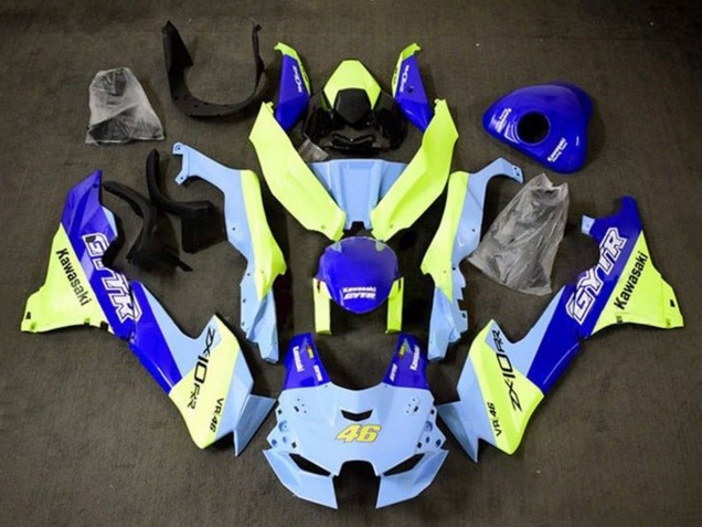 Kawasaki ZX10R Motorrad Verkleidung 2021-2025 - Blau Gelb GYTR 46