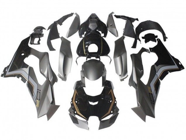 Kawasaki ZX10R Motorrad Verkleidung 2021-2025 - Grau Glanzendes Schwarz Gold