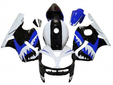 Kawasaki ZX12R Motorrad Verkleidung 2000-2001 - Weiss Schwarz Blau Hai