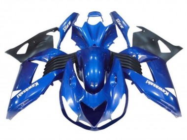 Kawasaki ZX14R ZZR1400 Motorrad Verkleidung 2006-2011 - Blau Schwarz Weiss Aufkleber