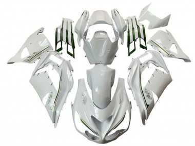 Kawasaki ZX14R ZZR1400 Motorrad Verkleidung 2012-2024 - Weiss Grun Silber Streifen