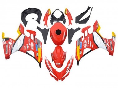 Kawasaki Ninja 400 Motorrad Verkleidung 2018-2024 - Rot Weiss Gelb Schwarz Trick Star Bridgestone