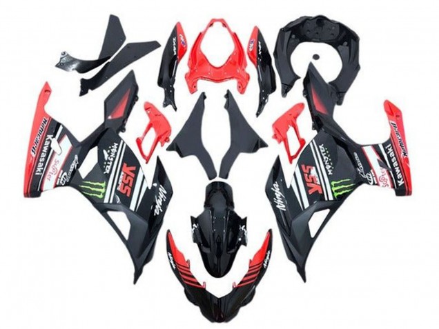 Kawasaki Ninja 400 Motorrad Verkleidung 2018-2024 - Rot Schwarz Grun Monster