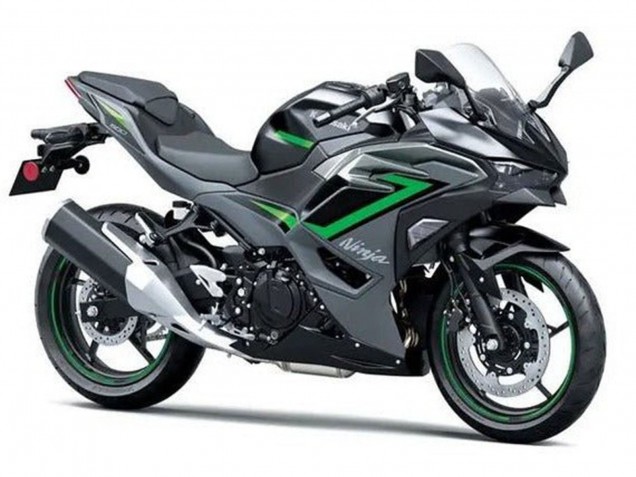 Kawasaki Ninja 500 EX500R Motorrad Verkleidung 2024-2025 - Schwarz Grau Grun