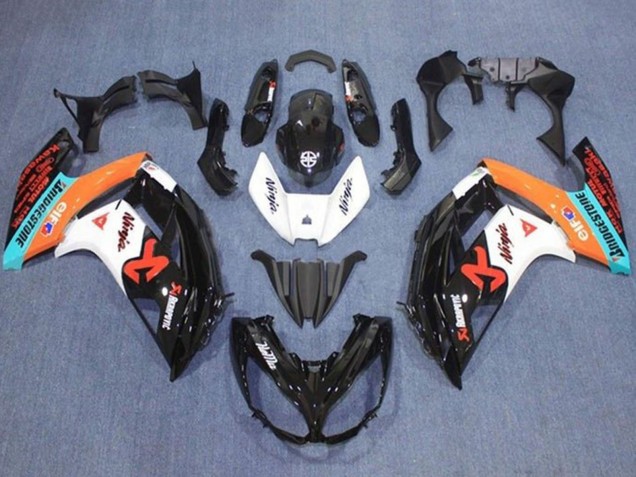 Kawasaki Ninja 650 EX650 Motorrad Verkleidung 2012-2016 - Glanzendes Schwarz Weiss Orange Blau Rot