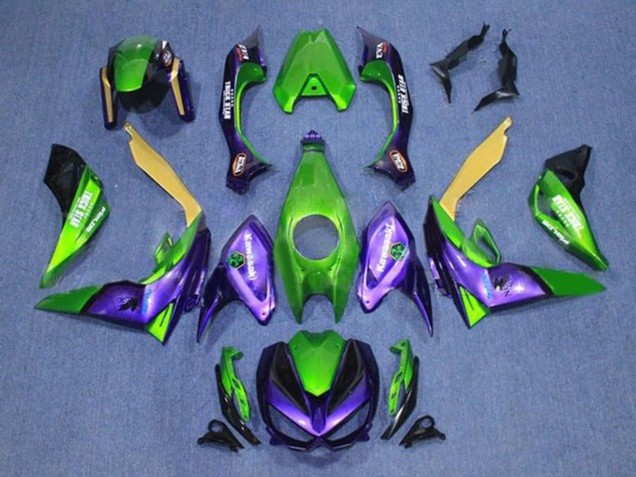 Kawasaki Z1000 Motorrad Verkleidung 2014-2019 - Grun Gelb Lila Schwarz