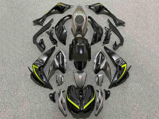 Kawasaki Z1000 Motorrad Verkleidung 2014-2019 - Schwarz Grau Gelb