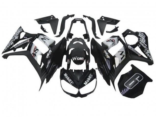 Kawasaki Z1000SX Motorrad Verkleidung 2010-2018 - Glanzendes Schwarz Weiss Mobil West