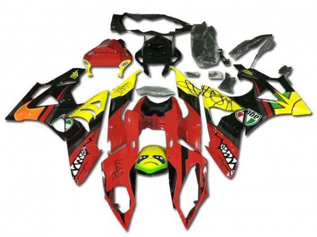 BMW S1000RR Motorrad Verkleidung 2009-2014 - Gelb Rot Schwarz Hai
