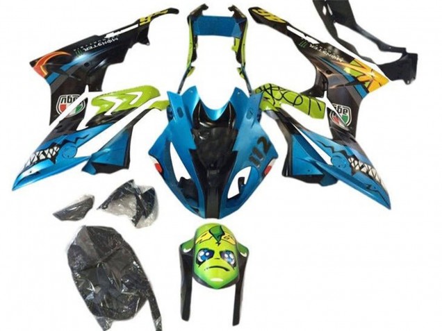 BMW S1000RR Motorrad Verkleidung 2015-2016 - Gelb Blau Schwarz Hai