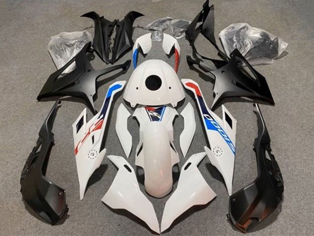 BMW S1000RR Motorrad Verkleidung 2019-2022 - Glanzendes Weiss Matt Schwarz Blau