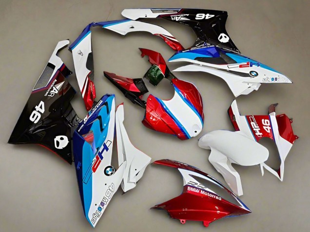 BMW S1000RR Motorrad Verkleidung 2019-2022 - Weiss Rot Blau HP