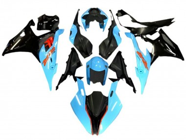 BMW S1000RR Motorrad Verkleidung 2019-2022 - Hellblau Schwarz Rot