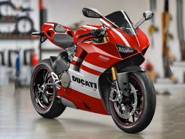 Ducati Panigale V4 V4S Motorrad Verkleidung 2018-2019 - Weiss Rot Streifen