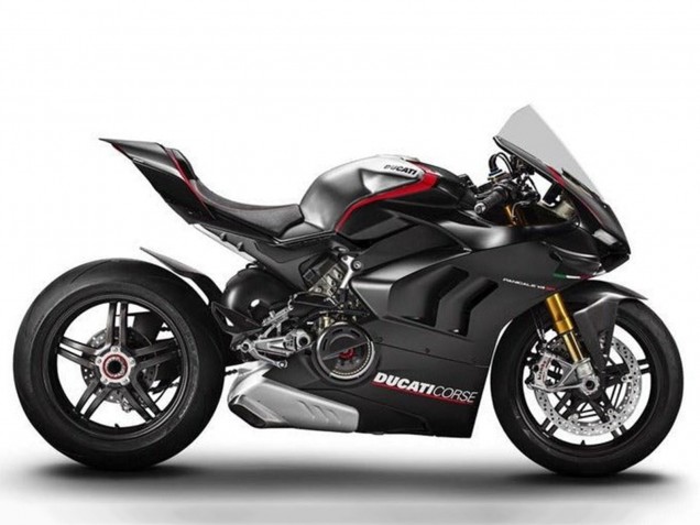 Ducati Panigale V4 V4S Motorrad Verkleidung 2020-2021 - Silber Rot Glanzendes Schwarz Corse