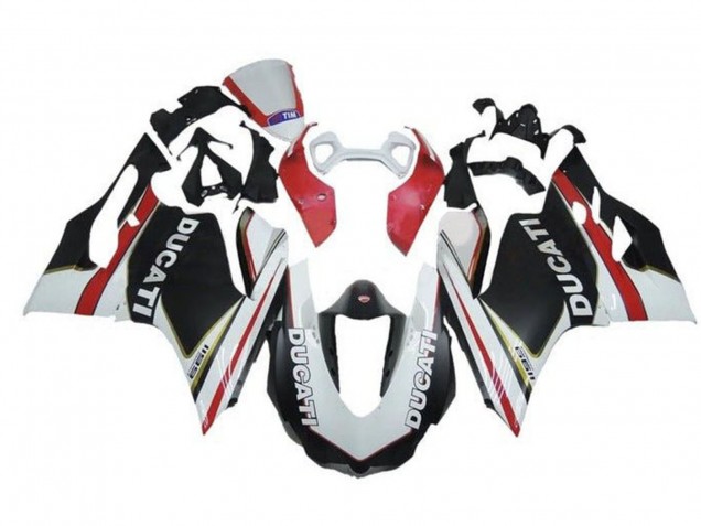 Ducati Panigale 1199 Motorrad Verkleidung 2011-2014 - Weiss Rot Matt Schwarz