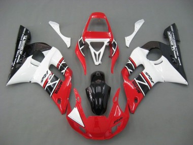 Yamaha YZF R6 Motorrad Verkleidung 1998-2002 - Weiss Rot Glanzendes Schwarz