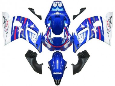Yamaha YZF R6 Motorrad Verkleidung 1998-2002 - Weiss Blau Rot Fiat Motul