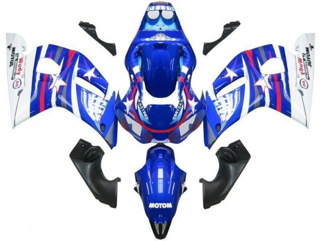 Yamaha YZF R6 Motorrad Verkleidung 1998-2002 - Weiss Blau Rot Fiat Motul