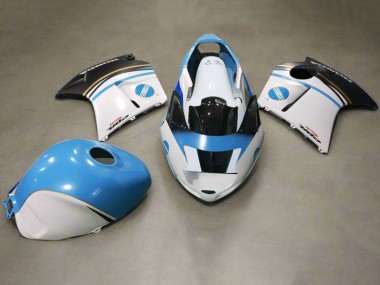 Honda CBR1100XX Blackbird Motorrad Verkleidung 1996-2007 - Weiss Blau Schwarz Konica Minolta
