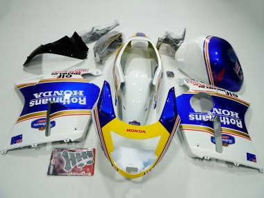 Honda CBR1100XX Blackbird Motorrad Verkleidung 1996-2007 - Weiss Blau Gelb Rothmans