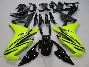 Honda CBR500R Motorrad Verkleidung 2013-2015 - Neon Gelb Glanzendes Schwarz