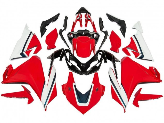 Honda CBR500R Motorrad Verkleidung 2019-2021 - Rot Weiss Schwarz Streifen