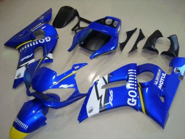 Yamaha YZF R6 Motorrad Verkleidung 1998-2002 - Blau Weiss Gelb Go Motul