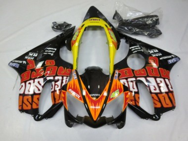 Honda CBR600 F4i Motorrad Verkleidung 2004-2007 - Gelb Orange Glanzendes Schwarz Rossi