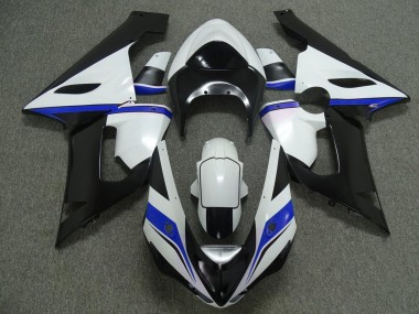 Kawasaki ZX6R Motorrad Verkleidung 2005-2006 - Weiss Schwarz Blau