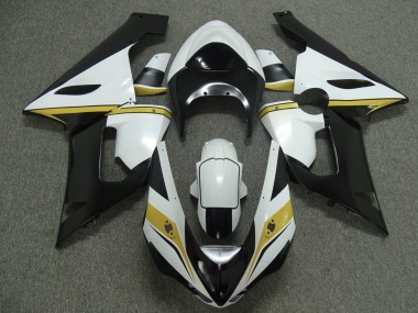 Kawasaki ZX6R Motorrad Verkleidung 2005-2006 - Weiss Schwarz Gelb