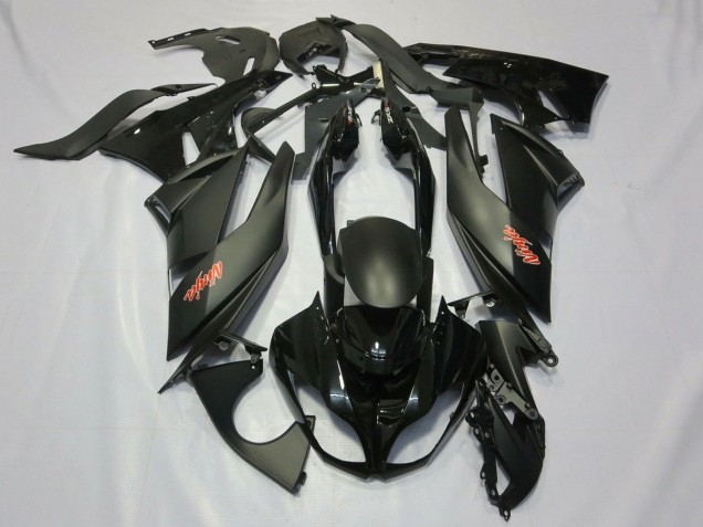 Kawasaki ZX6R Motorrad Verkleidung 2007-2008 - Matt Schwarz Schwarz Rot