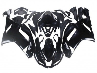 Kawasaki ZX6R Abs Motorrad Verkleidungen 2007-2008 - Glanzendes Schwarz