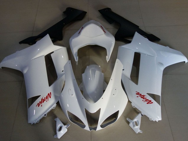 Kawasaki ZX6R Motorrad Verkleidung 2007-2008 - Weiss Rot