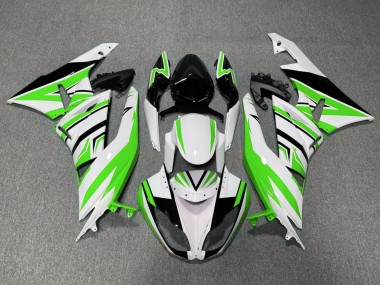 Kawasaki ZX6R Motorrad Verkleidung 2009-2012 - Weiss Grun Schwarz