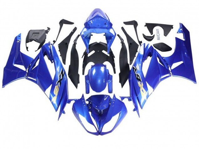Kawasaki ZX6R Motorrad Verkleidung 2009-2012 - Blau Schwarz Gold
