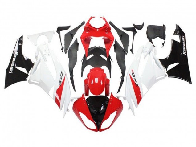 Kawasaki ZX6R Motorrad Verkleidung 2009-2012 - Rot Weiss Schwarz