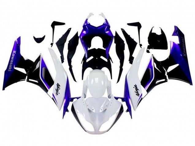 Kawasaki ZX6R Motorrad Verkleidung 2009-2012 - Blau Weiss Schwarz