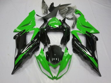 Kawasaki ZX6R Motorrad Verkleidung 2013-2018 - Grun Glanzendes Schwarz