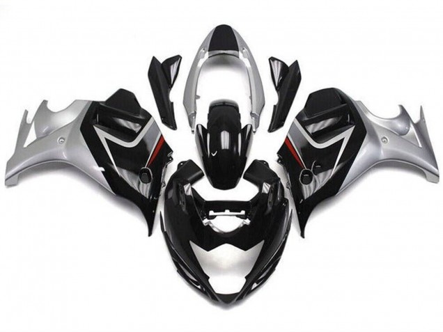 Suzuki GSX650F Motorrad Verkleidung 2008-2013 - Glanzendes Schwarz Silber