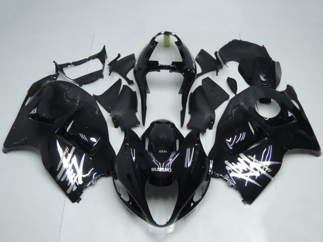Suzuki GSXR 1300 Hayabusa Motorrad Verkleidung 1996-2007 - Glanzendes Schwarz Weiss Aufkleber