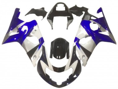 Suzuki GSXR1000 Motorrad Verkleidung 2000-2002 - Silber Blau Glanzendes Schwarz