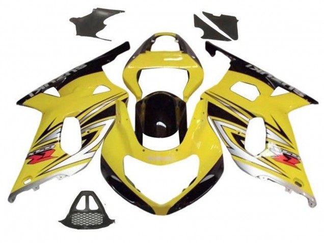 Suzuki GSXR1000 Motorrad Verkleidung 2000-2002 - Gelb Silber Glanzendes Schwarz