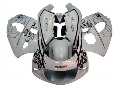 Suzuki GSXR 600 / GSXR 750 Motorrad Verkleidung 1996-2000 - Weiss Schwarz Corona Extra